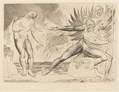 The Circle of the Corrupt Officials; the Devils Tormenting Ciampolo by William Blake