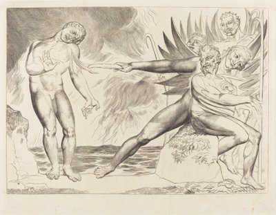 The Circle of the Corrupt Officials; the Devils Tormenting Ciampolo by William Blake