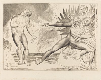 The Circle of the Corrupt Officials, the Devils Tormenting Ciampolo by William Blake