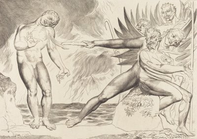 The Circle of the Corrupt Officials, the Devils Tormenting Ciampolo by William Blake