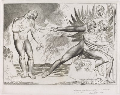 The Circle of the Corrupt Officials, the Devils Tormenting Ciampolo by William Blake