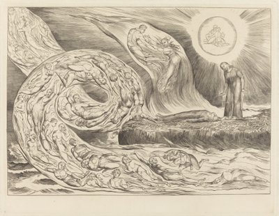 The Circle of the Lustful; Paolo and Francesca by William Blake