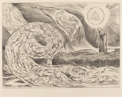 The Circle of the Lustful; Paolo and Francesca by William Blake