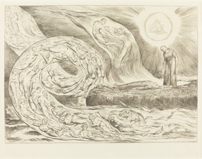 The Circle of the Lustful; Paolo and Francesca by William Blake
