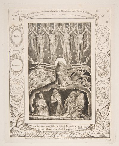 The Creation, from Illustrations of the Book of Job, 1825-26 by William Blake