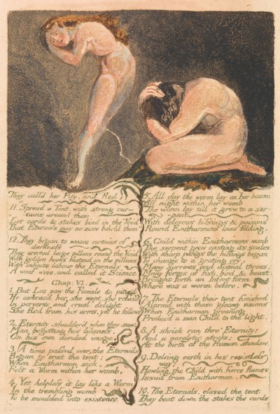 The First Book of Urizen, Plate 17, They Called Her Pity and Fled (Bentley 19) by William Blake