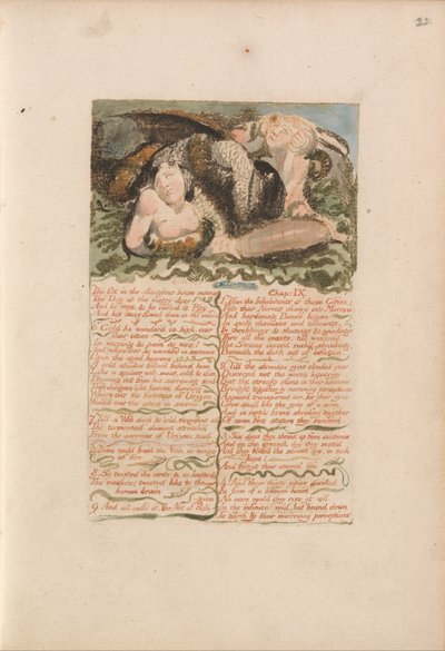 The First Book of Urizen, Plate 26, The Ox in the Slaughter House Moans.... (Bentley 25) by William Blake