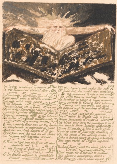 The First Book of Urizen, Plate 6, "In living creations appear