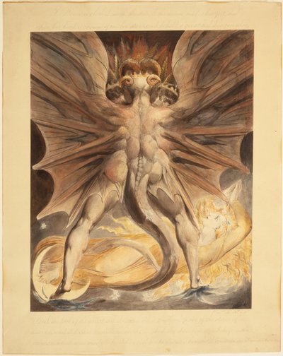 The Great Red Dragon and the Woman Clothed with the Sun (Rev. 12: 1-4), c.1803-05 by William Blake