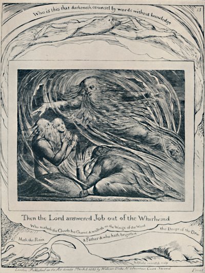 The Lord Answering Job Out of the Whirlwind. From Job by William Blake