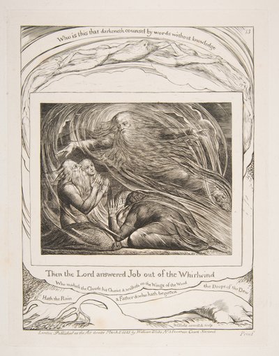 The Lord Answering Job out of the Whirlwind, from Illustrations of the Book of Job by William Blake