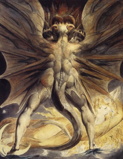 The Red Dragon and the Woman Clothed in Sun by William Blake