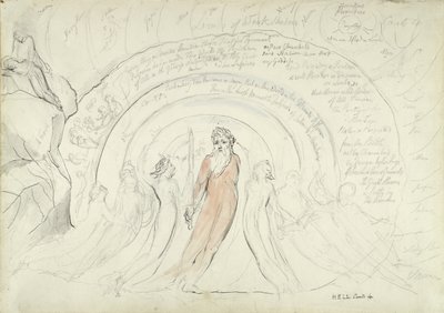 The Shades of Homer and other Poets of Antiquity, illustration to the Divine Comedy by Dante Alighieri, 1824-27 by William Blake