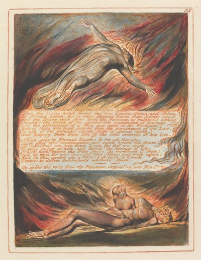 Then the Divine Hand Found the Two Limits (Plate 35) by William Blake