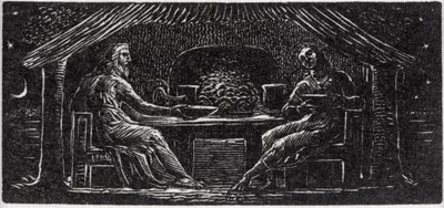Thenot and Colinet Sup Together, Illustration from Dr. Thornton