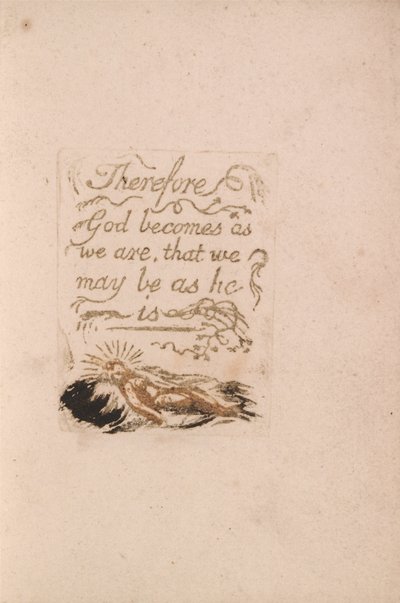 There Is No Natural Religion, Plate 9, Therefore God becomes.... (Bentley b12) by William Blake