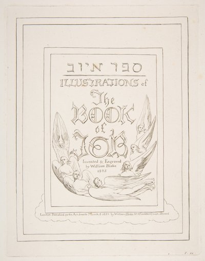 Title Page, from Illustrations of the Book of Job, 1825-26 by William Blake