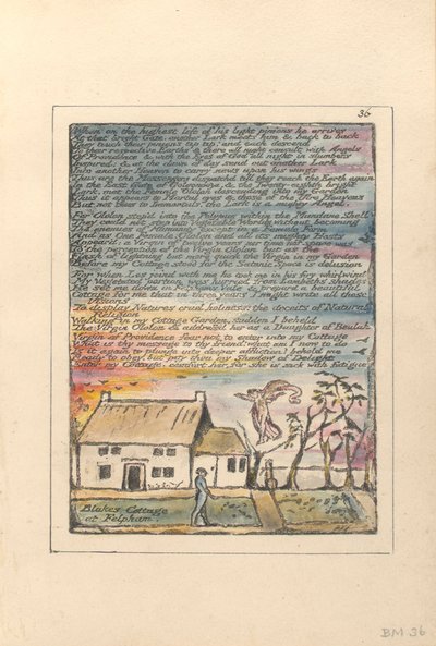 When on the Highest Lift..., Plate 36 from Milton, a Poem in Two Books by William Blake