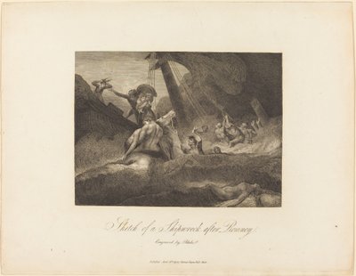 Sketch of a Shipwreck by William Blake after George Romney