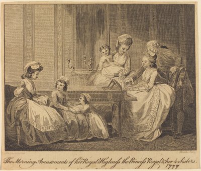 The Morning Amusements of her Royal Highness by William Blake after Thomas Stothard