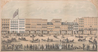View of Park Place, New York, from Broadway to Church Street, North Side, A.D. 1854 by William Boell