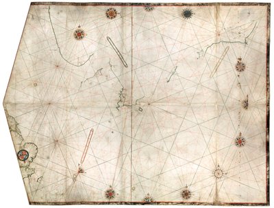 Portulan Chart Constructed by William Borough Showing the Sea Area of the North Sea and Baltic, from the East Coast of England to the Head of the Gulf of Sweden, c.1580 by William Borough