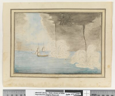 Water Spouts off the Coast of Java near Batavaia. 24 Sepr 1791. Waakzamheydt by William Bradley