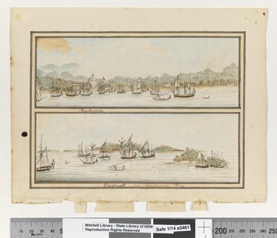 Batavia and Onrust in Batavia Bay by William Bradley