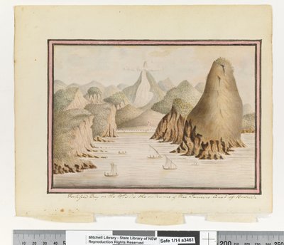Fortified Bay on the Wt side the entrance of Rio Janeiro Coast of Brazil by William Bradley