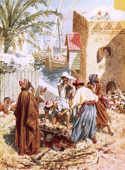 A Paralytic Man Being Let Down Through the Roof by William Brassey Hole