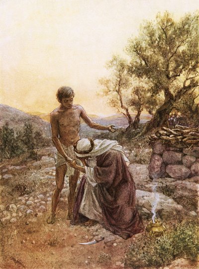 Abraham and Isaac at mount Moriah by William Brassey Hole