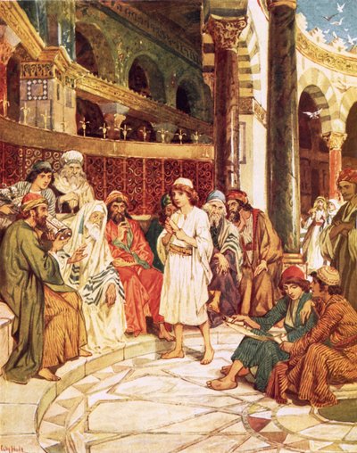 Christ speaking with the doctors in the temple in Jerusalem by William Brassey Hole