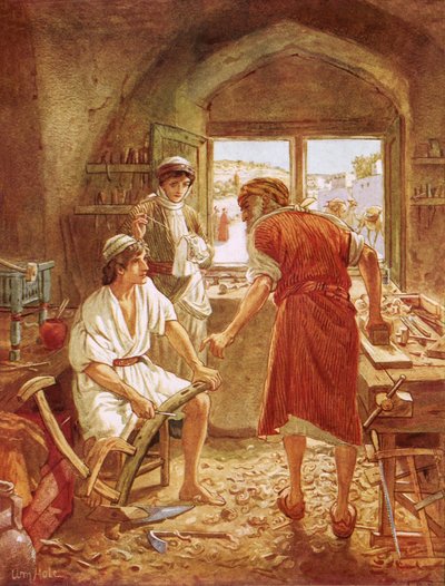 Christ working with Joseph as a carpenter by William Brassey Hole