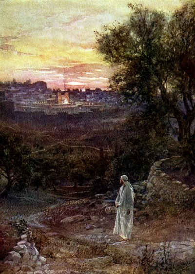 Jesus on the Mount of Olives - Bible by William Brassey Hole