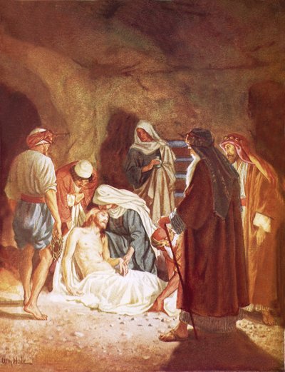 Joseph of Arimathaea Lying the Body of Jesus in His Own Tomb by William Brassey Hole