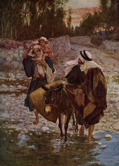 Mary, Joseph and Jesus Travel to Egypt - Bible by William Brassey Hole