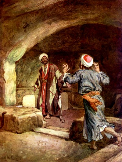 Peter and John hurry to the empty tomb by William Brassey Hole