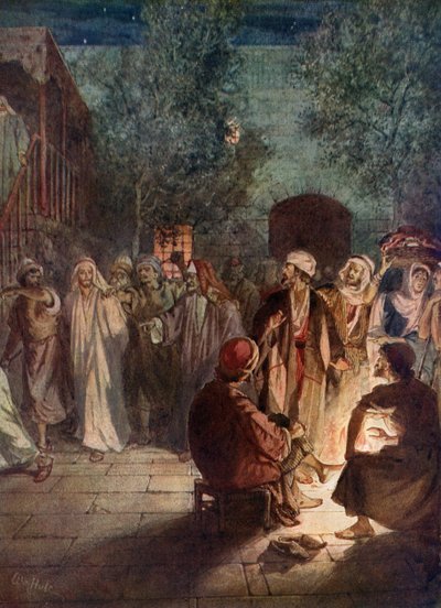 Peter denies knowing Jesus a third time by William Brassey Hole