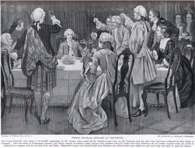 Prince Charles Edward at Holyrood, illustration from 