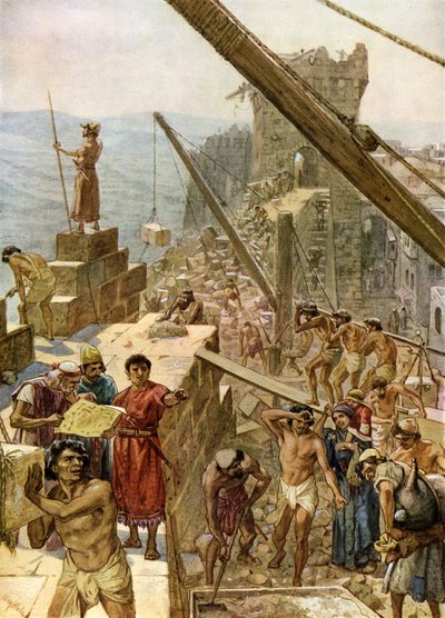 Rebuilding the walls of Jerusalem under Nehemiah by William Brassey Hole
