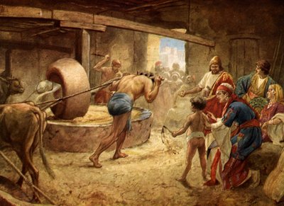 Samson Grinding in Prison at Gaza by William Brassey Hole