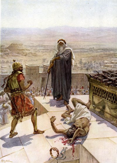 Samuel slaying Agag at Gilgal - Bible by William Brassey Hole