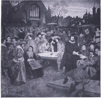 Signing of the National Covenant in Greyfriars Churchyard 1638 by William Brassey Hole