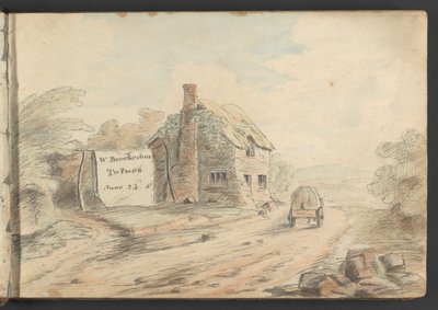Landscape with Hamlet and Cart by William Brockedon