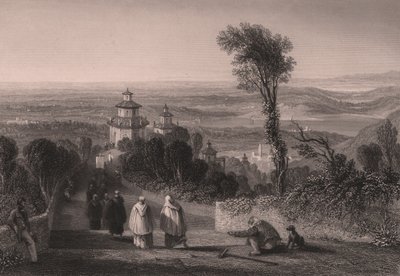 View from Sacro Monte in Varese, Lombardy, Italy, Steel Engraving by T Willmore from Drawing by William Brockedon by William Brockedon