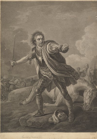 David Garrick as Richard III in the Drury Lane Theatre Performance, 1759 by William Bromley