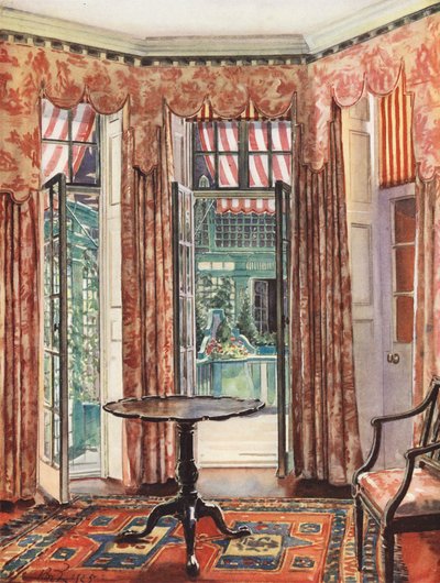 Interior decoration: A London room in tones of red by William Bruce Ellis Ranken
