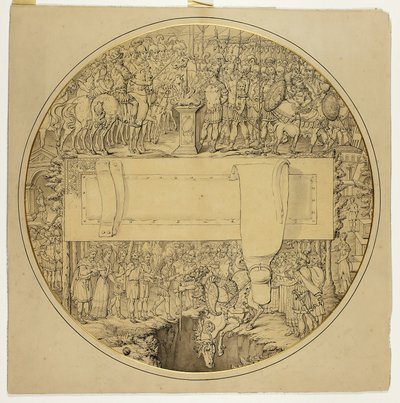 Ceremonial Shield with Roman Battle Scene by William Burgess