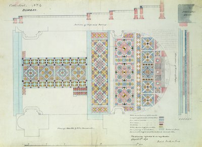 Design for a Pavement, Cathedral of Bombay, India by William Butterfield