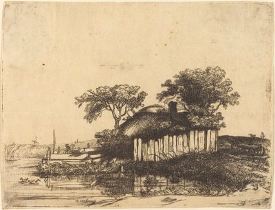 Cottage with White Paling by William Byron after Rembrandt van Rijn